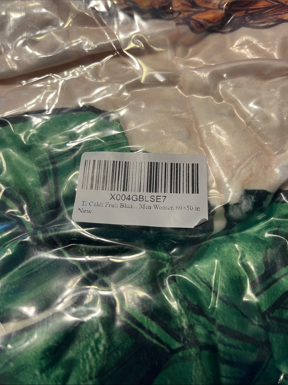 Green Leaf Print Throw Blanket